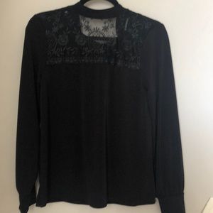 Black Express top with lace detailing
